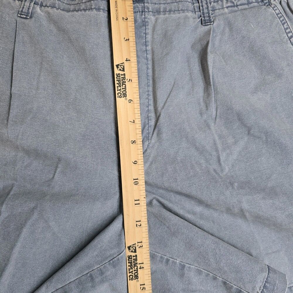 Saddlebred Denim Chino Shorts Mens 38 100% Cotton Light Wash Blue Slash Pocket - Picture 6 of 7